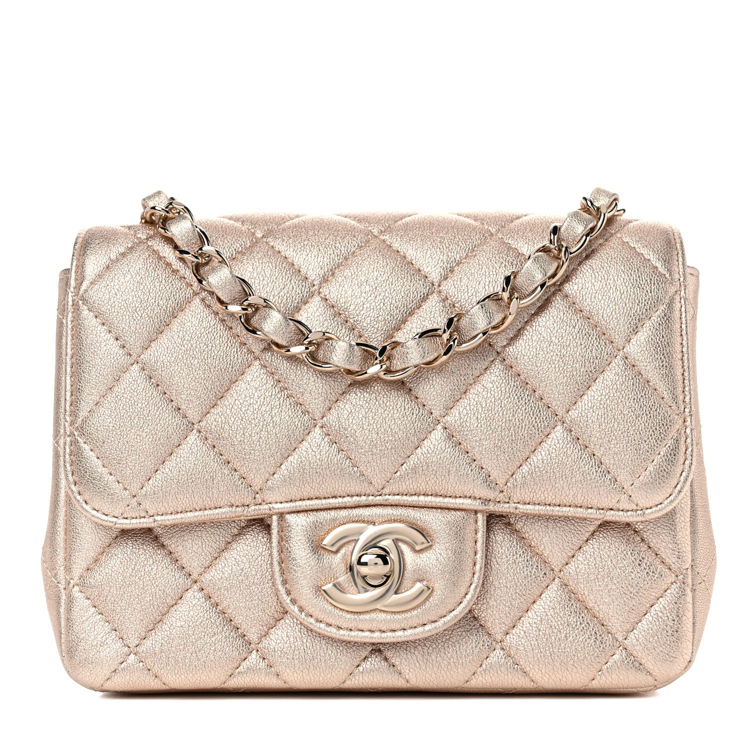 Chanel Metallic Lambskin Quilted Mini Square Flap Gold 1 of 11