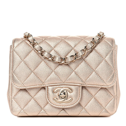 Chanel Metallic Lambskin Quilted Mini Square Flap Gold 1 of 11