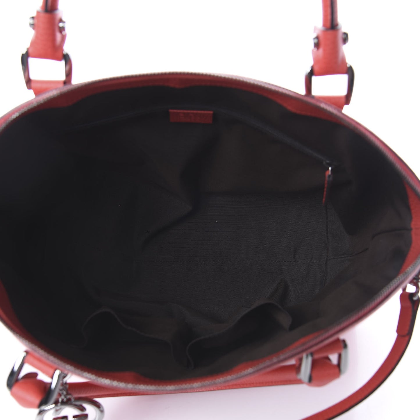 Dollar Calfskin Medium GG Charm Dome Satchel Sporting Red