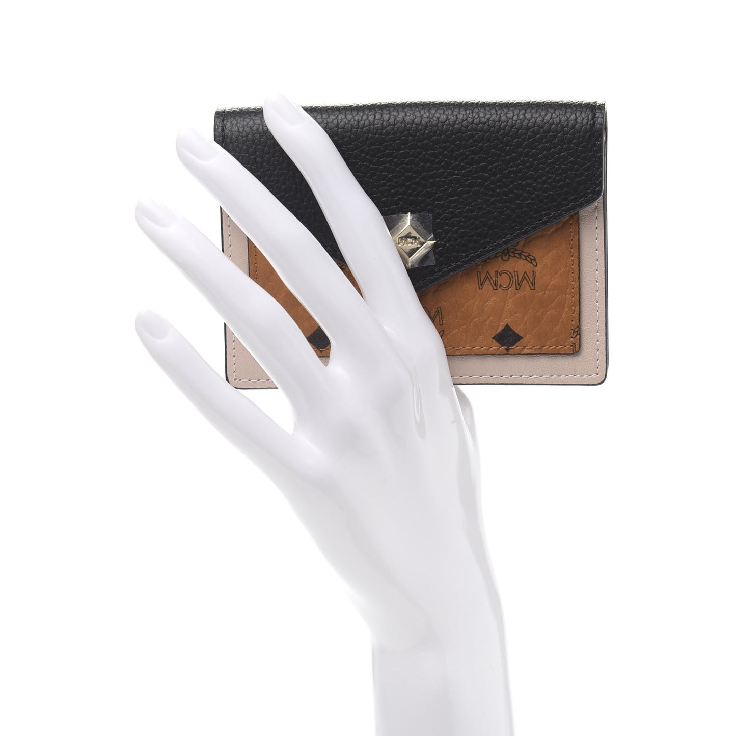Visetos Mini Love Letter Flap Wallet Cognac Black White