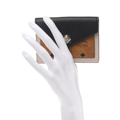 MCM Visetos Mini Love Letter Flap Wallet Cognac Black White 2 of 10