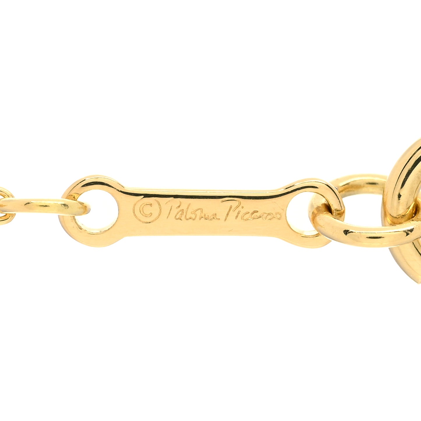 18K Yellow Gold Diamond Paloma Picasso Villa Palm Pendant Necklace