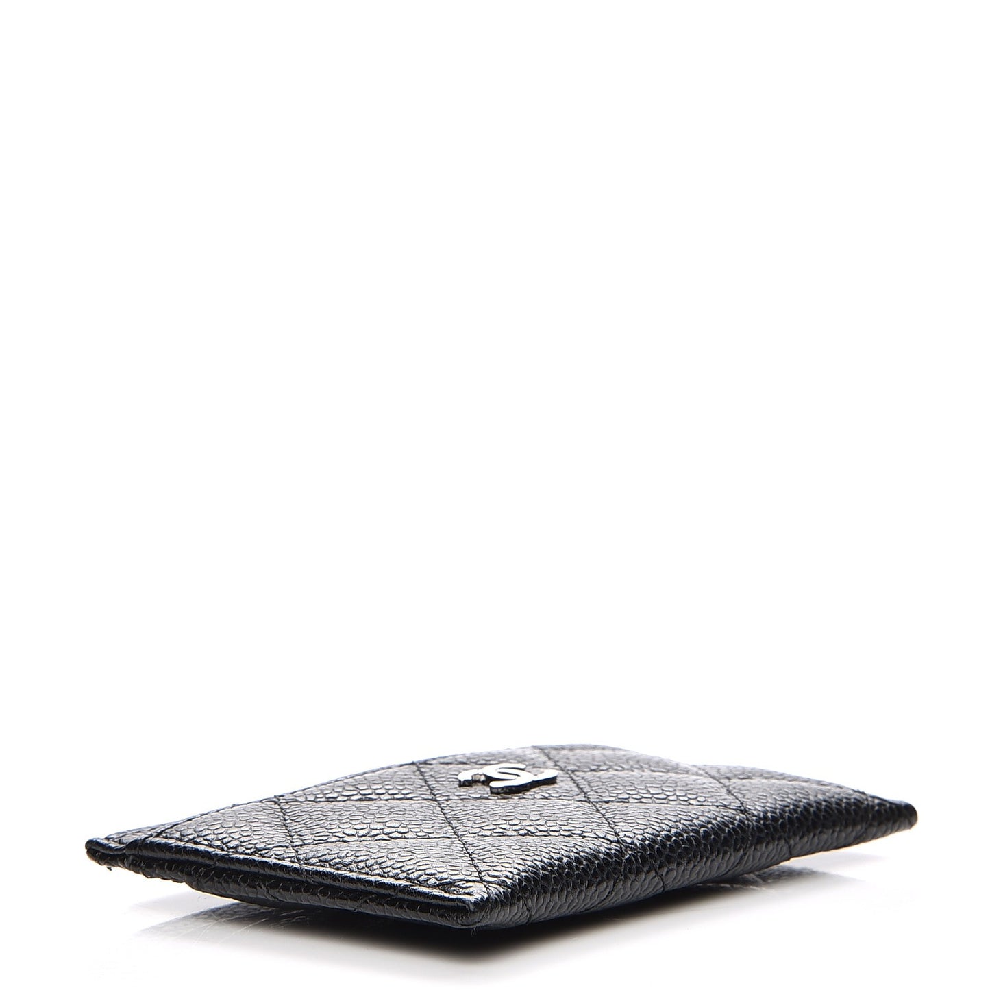 Caviar Quilted Card Holder Black