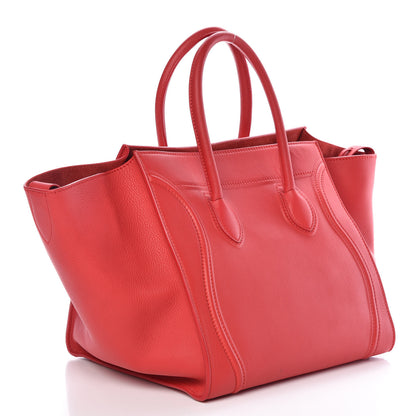 Celine Supple Calfskin Medium Phantom Luggage Vermillion 3 of 9