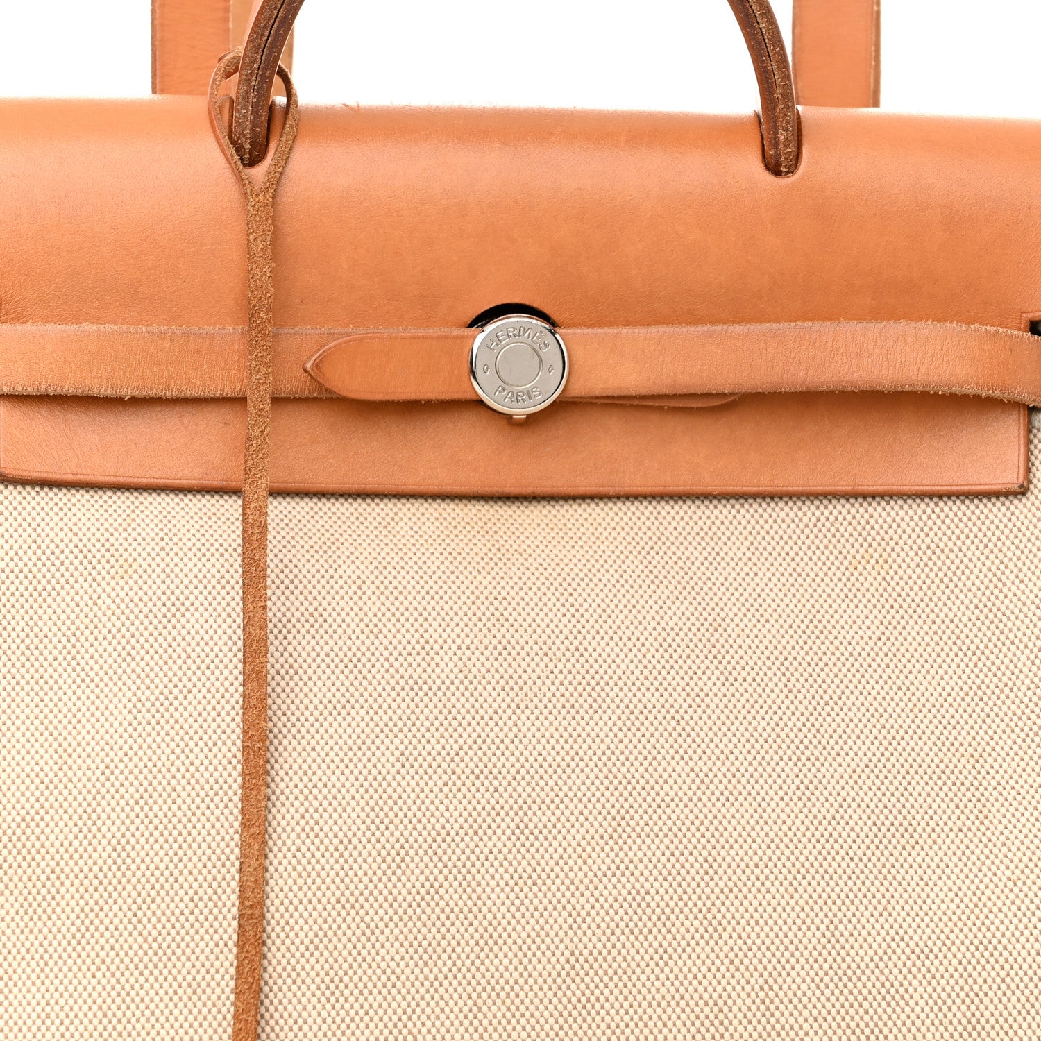 Hermes Toile Vache Calfskin Herbag 30 PM Backpack Natural 9 of 16