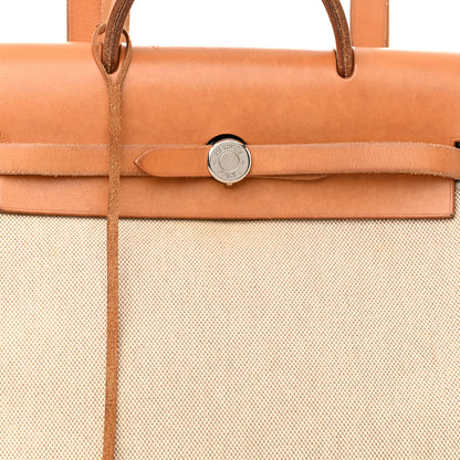 Hermes Toile Vache Calfskin Herbag 30 PM Backpack Natural 9 of 16