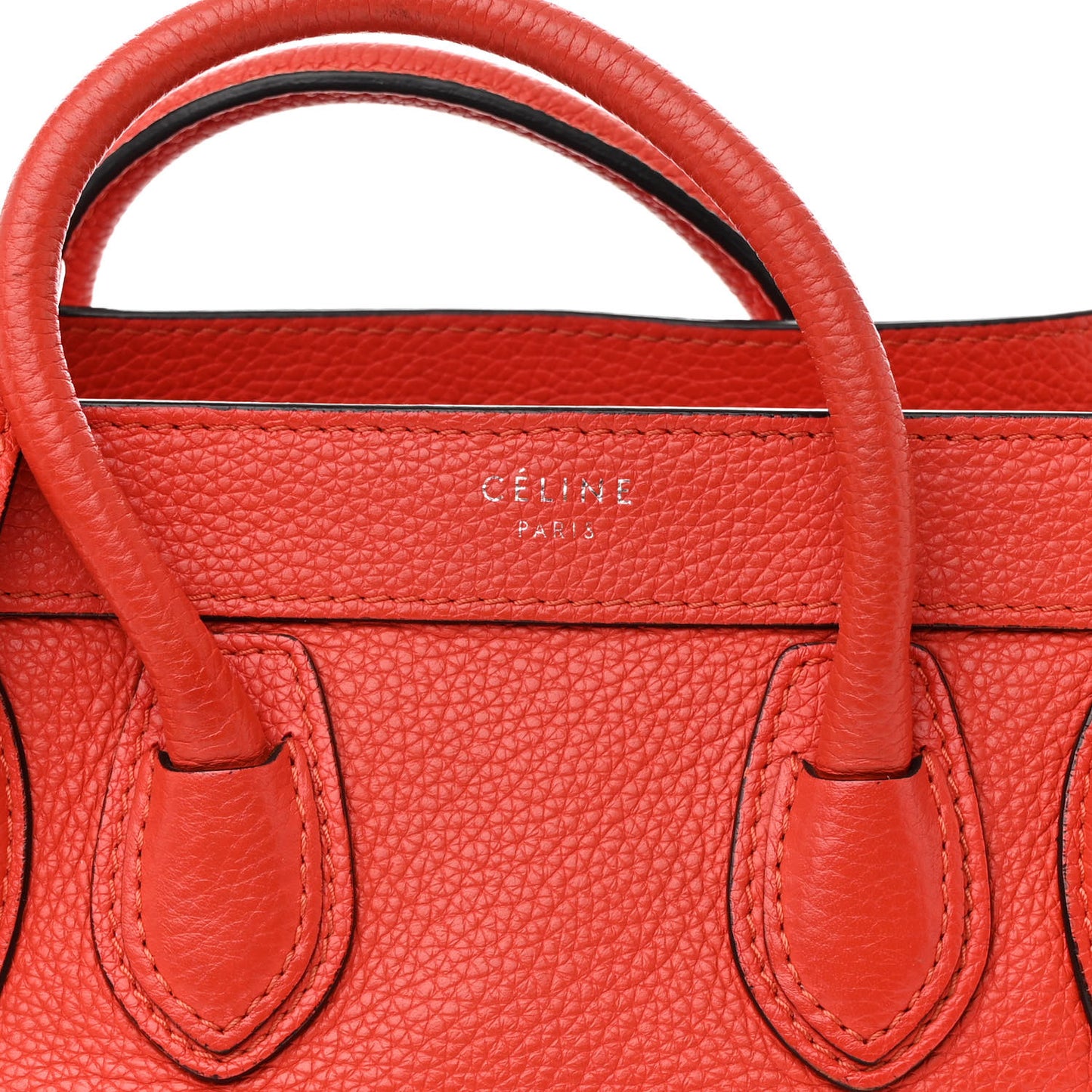 Drummed Calfskin Nano Luggage Red