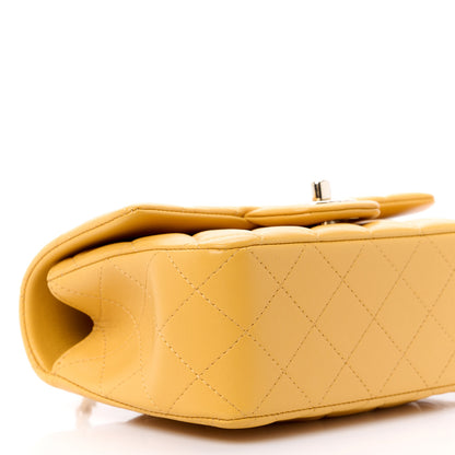Chanel Lambskin Quilted Mini Top Handle Rectangular Flap Yellow 10 of 12