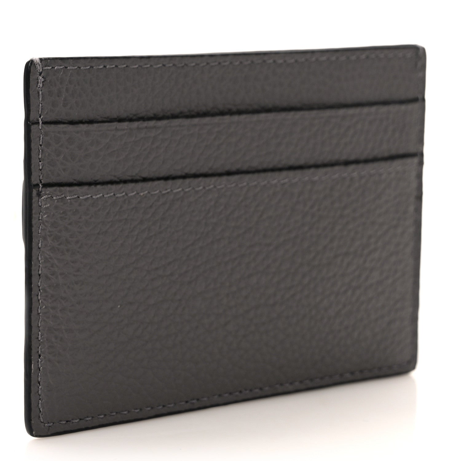 Balenciaga Grained Calfskin Neo Classic Silver Hardware Card Holder Dark Grey 3 of 7