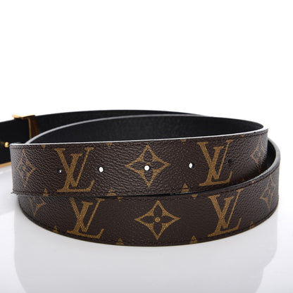 Louis Vuitton Calfskin Monogram 30mm LV Initiales Reversible Belt 85 34 Black 3 of 6