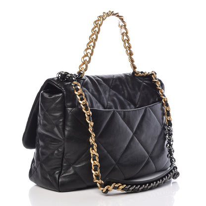 Chanel Goatskin Quilted Maxi 19 Flap Black 3 of 13