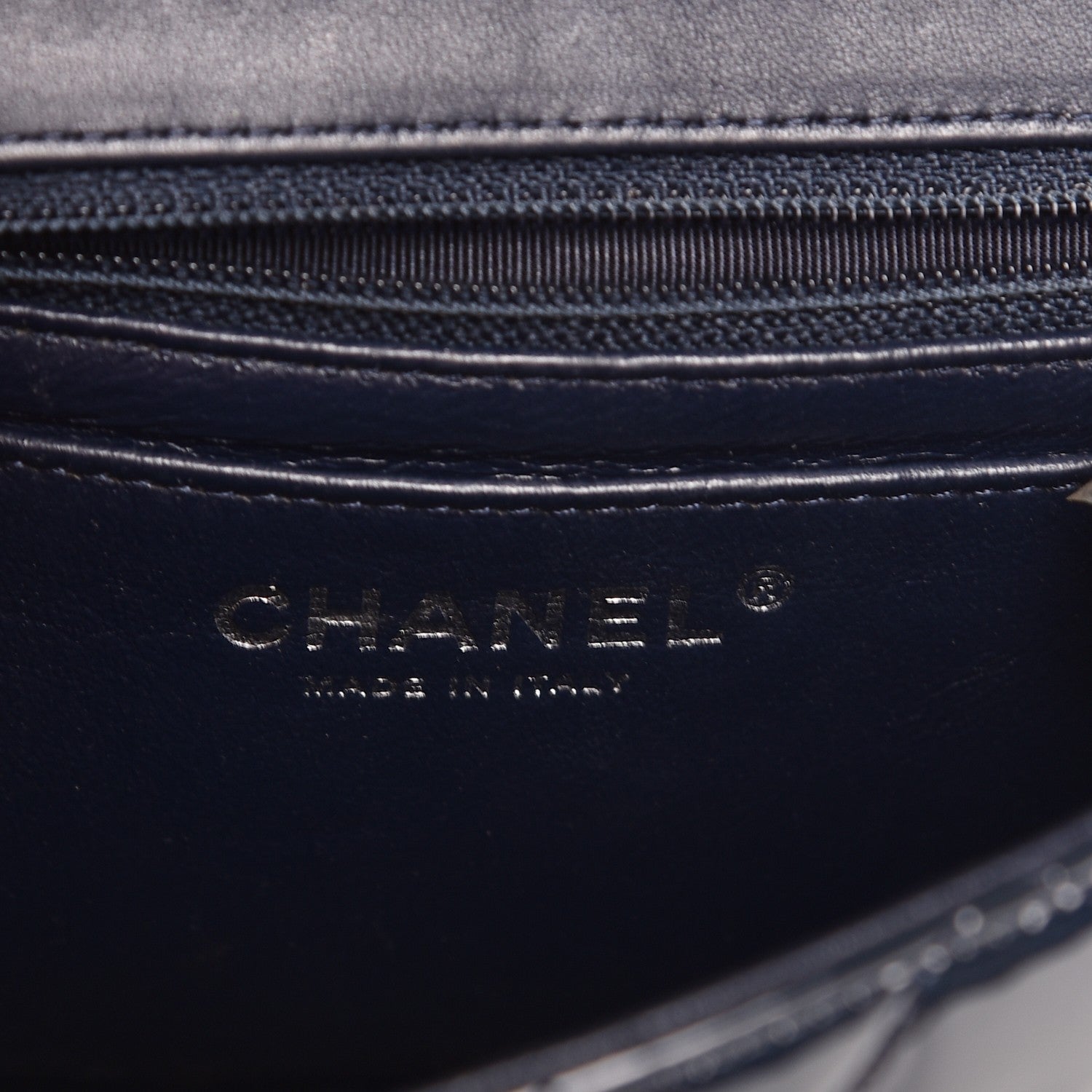 Chanel Patent Quilted Mini Square Flap Navy Blue 6 of 9
