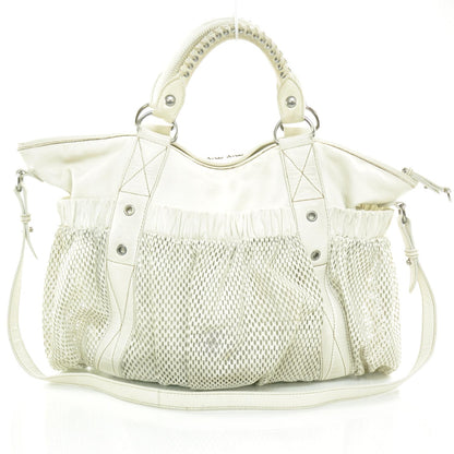 Miu Miu Lambskin Mesh Shoulder Bag White 4 of 9