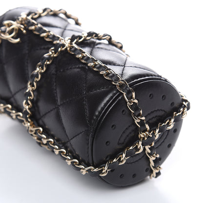Chanel Lambskin Quilted CC To Drink Water Bottle Black Gold 6 of 8