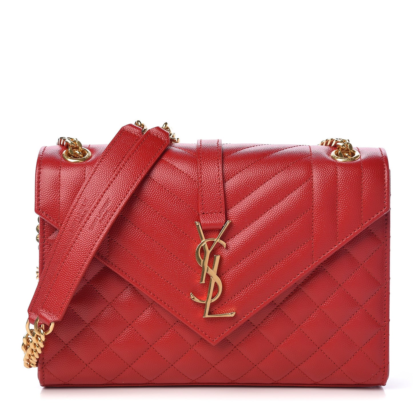 Grain De Poudre Textured Mixed Matelasse Triquilt Medium Monogram Satchel New Red