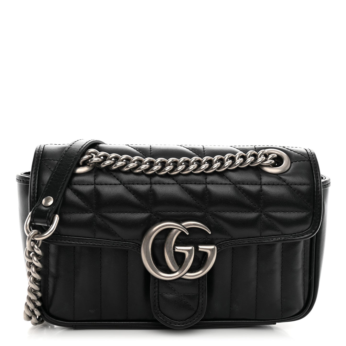 Calfskin Matelasse Aria Small GG Marmont Shoulder Bag Black