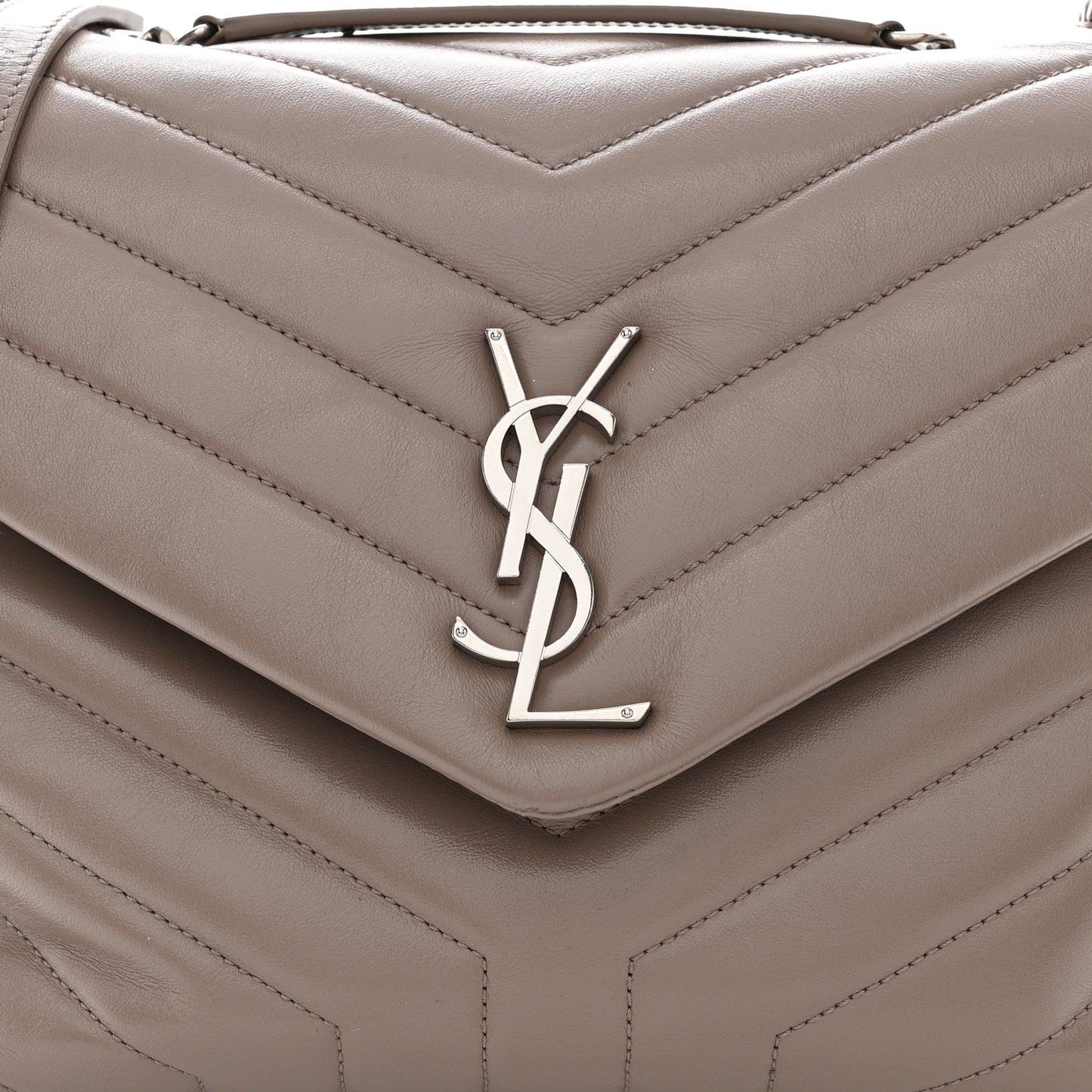 Calfskin Y Quilted Monogram Medium Loulou Chain Satchel Mink