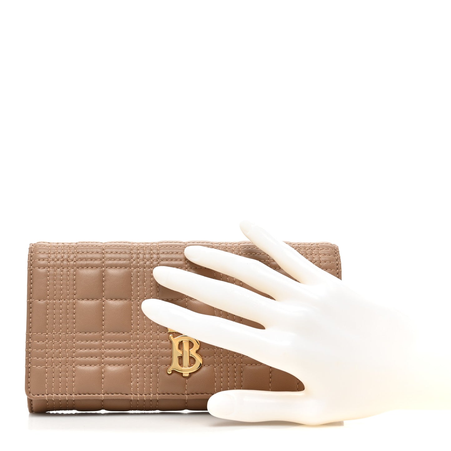 Lambskin Quilted Lola Wallet Beige