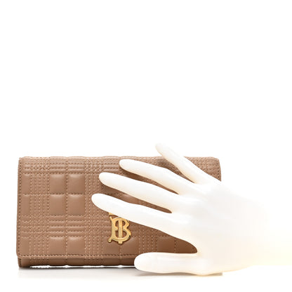 Burberry Lambskin Quilted Lola Wallet Beige 2 of 15