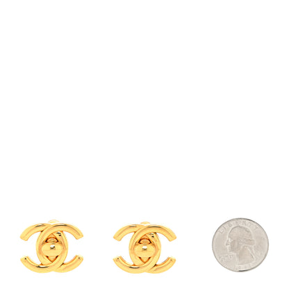Chanel Metal CC Turnlock Clip On Earrings Gold 2 of 4