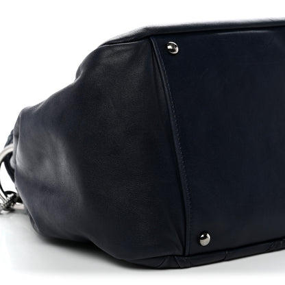 Chanel Lambskin Quilted Soft Squares Origami Accordion Flap Navy 9 of 10