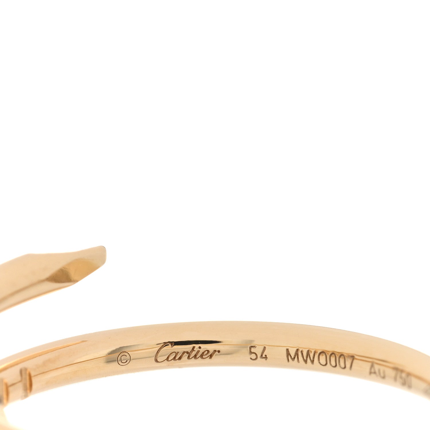 Cartier 18K Yellow Gold Small Juste Un Clou Ring 54 7 4 of 5