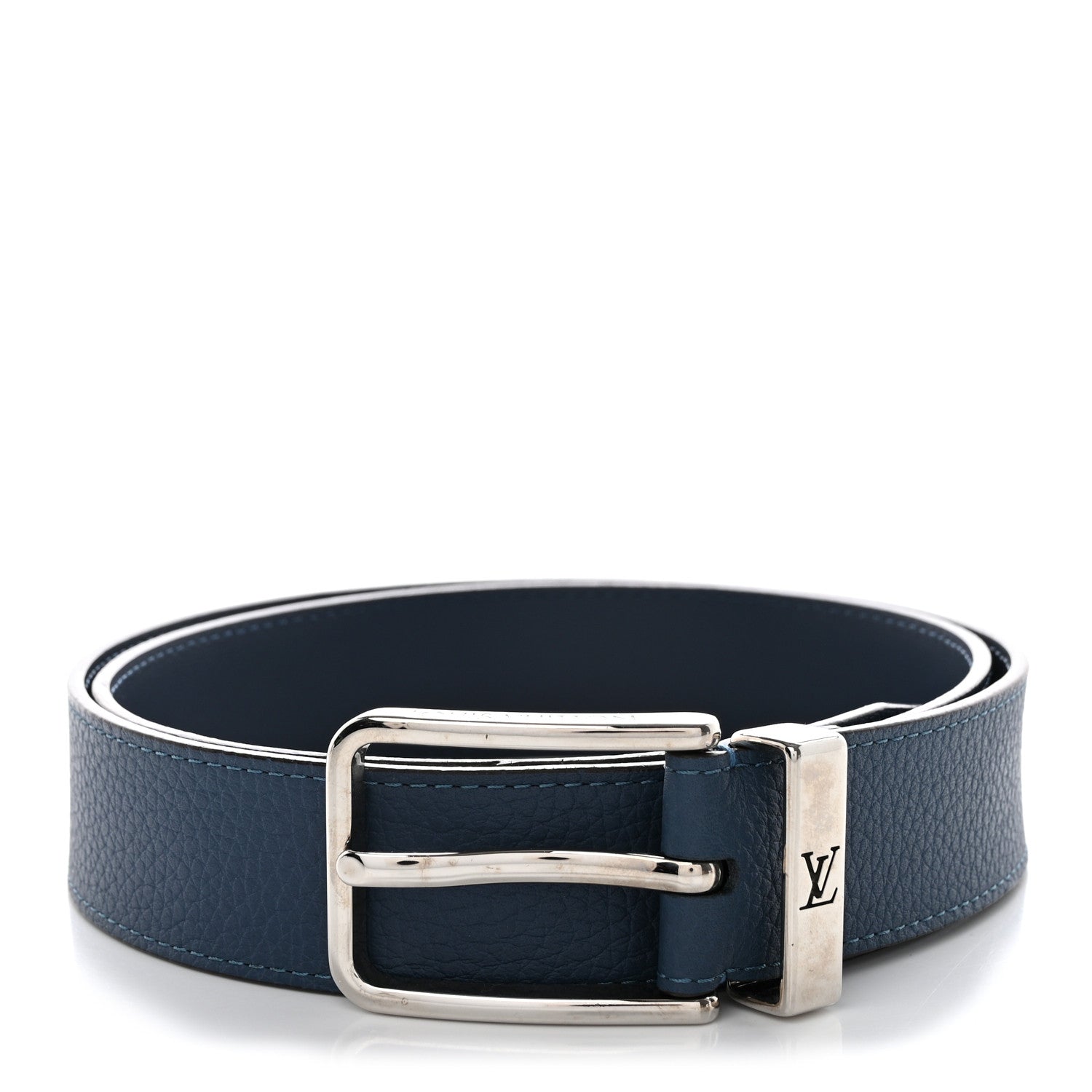Louis Vuitton Taurillon 35mm Pont Neuf Belt 95 38 Blue 1 of 7