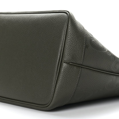 Gucci Monogram Jumbo GG Calfskin Web Large Shopping Tote Dark Green 9 of 10