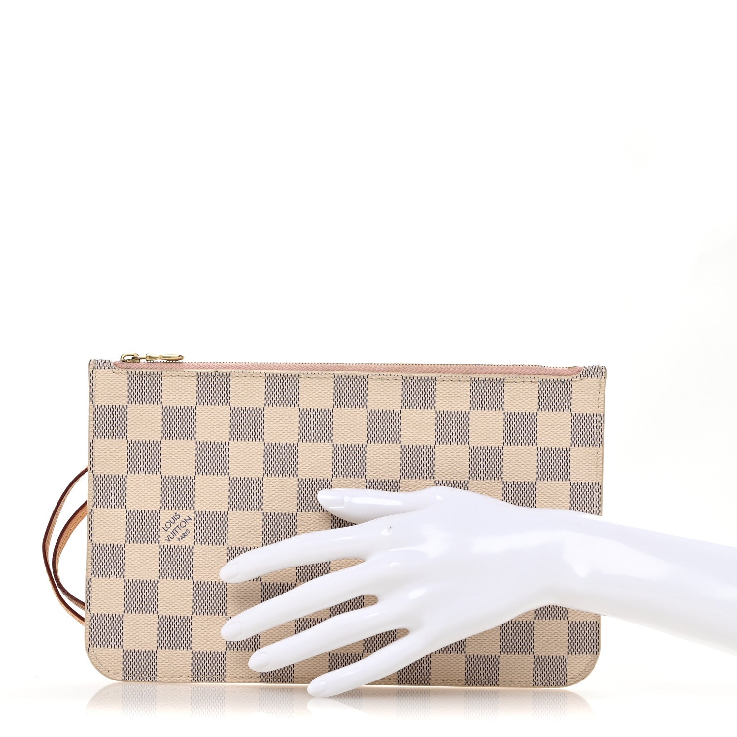 Louis Vuitton Damier Azur Neverfull MM GM Pochette Rose Ballerine 2 of 10