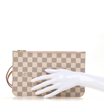 Louis Vuitton Damier Azur Neverfull MM GM Pochette Rose Ballerine 2 of 10