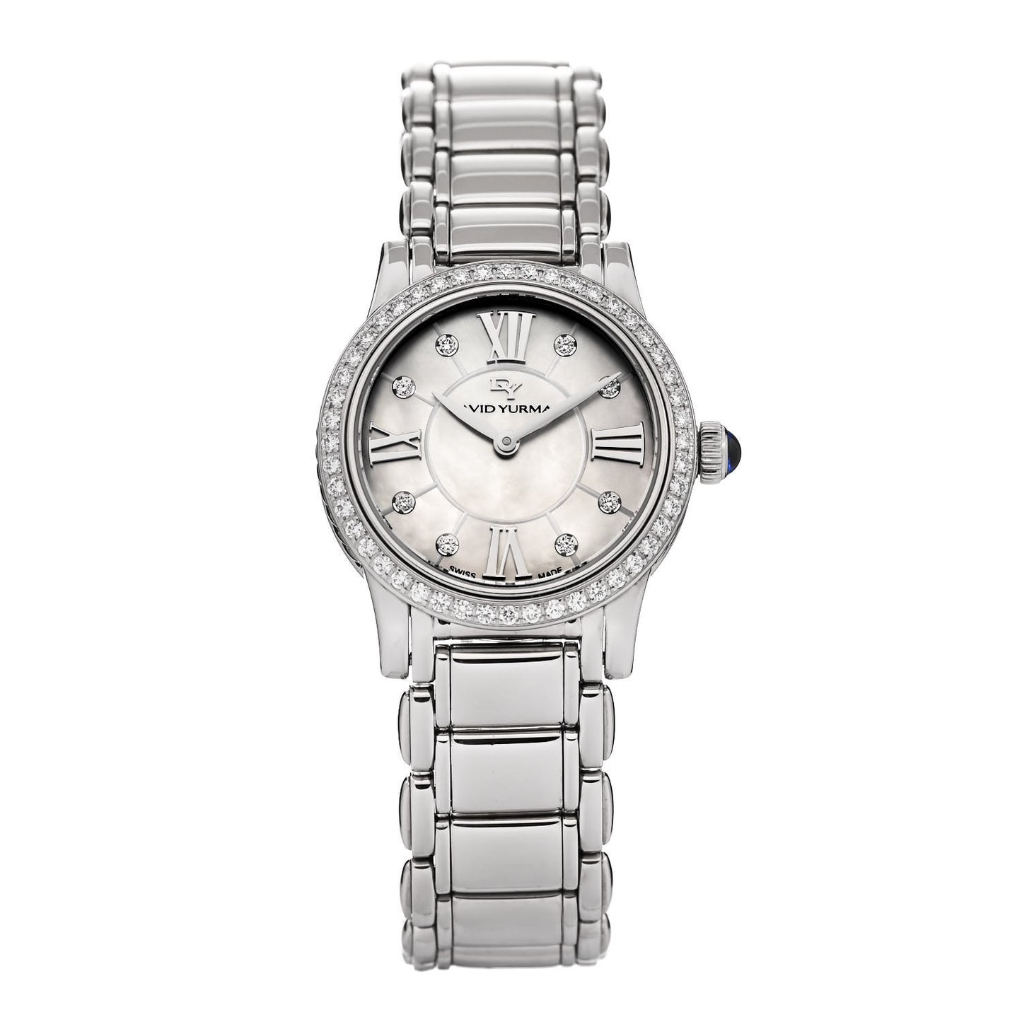 Stainless Steel Diamond Bezel Mother of Pearl 29mm Classic Quartz Watch