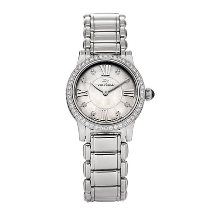 David Yurman Stainless Steel Diamond Bezel Mother of Pearl 29mm Classic Quartz Watch 1 of 5