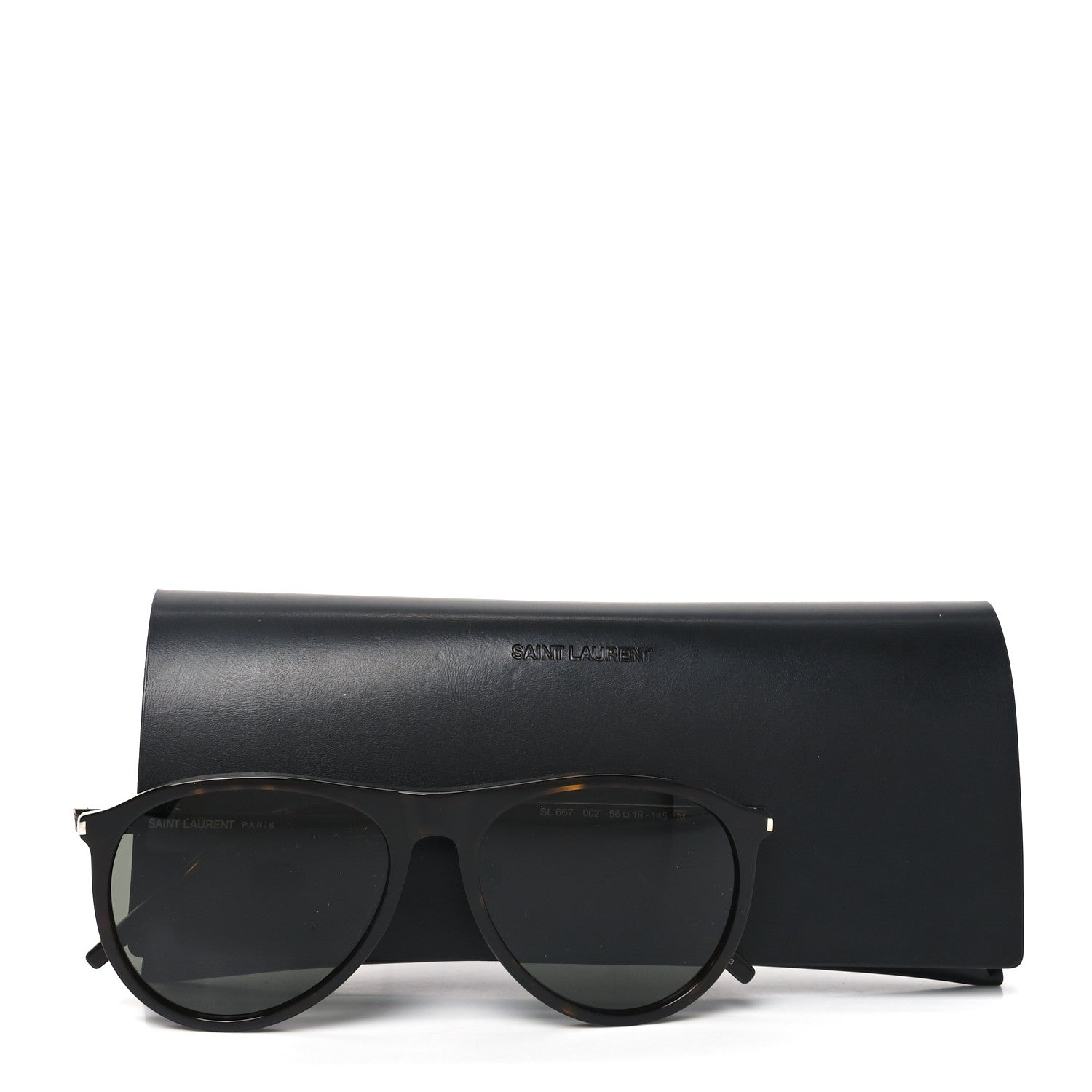 Saint Laurent Acetate Aviator Sunglasses SL 667 Tortoise 8 of 8