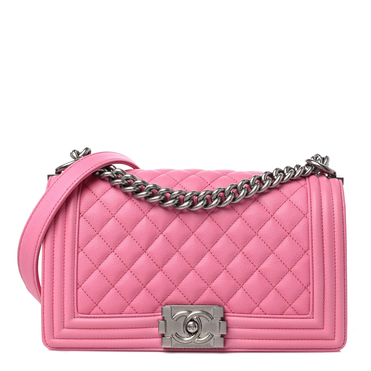 Chanel Caviar Quilted Medium Boy Flap Pink 1 of 11