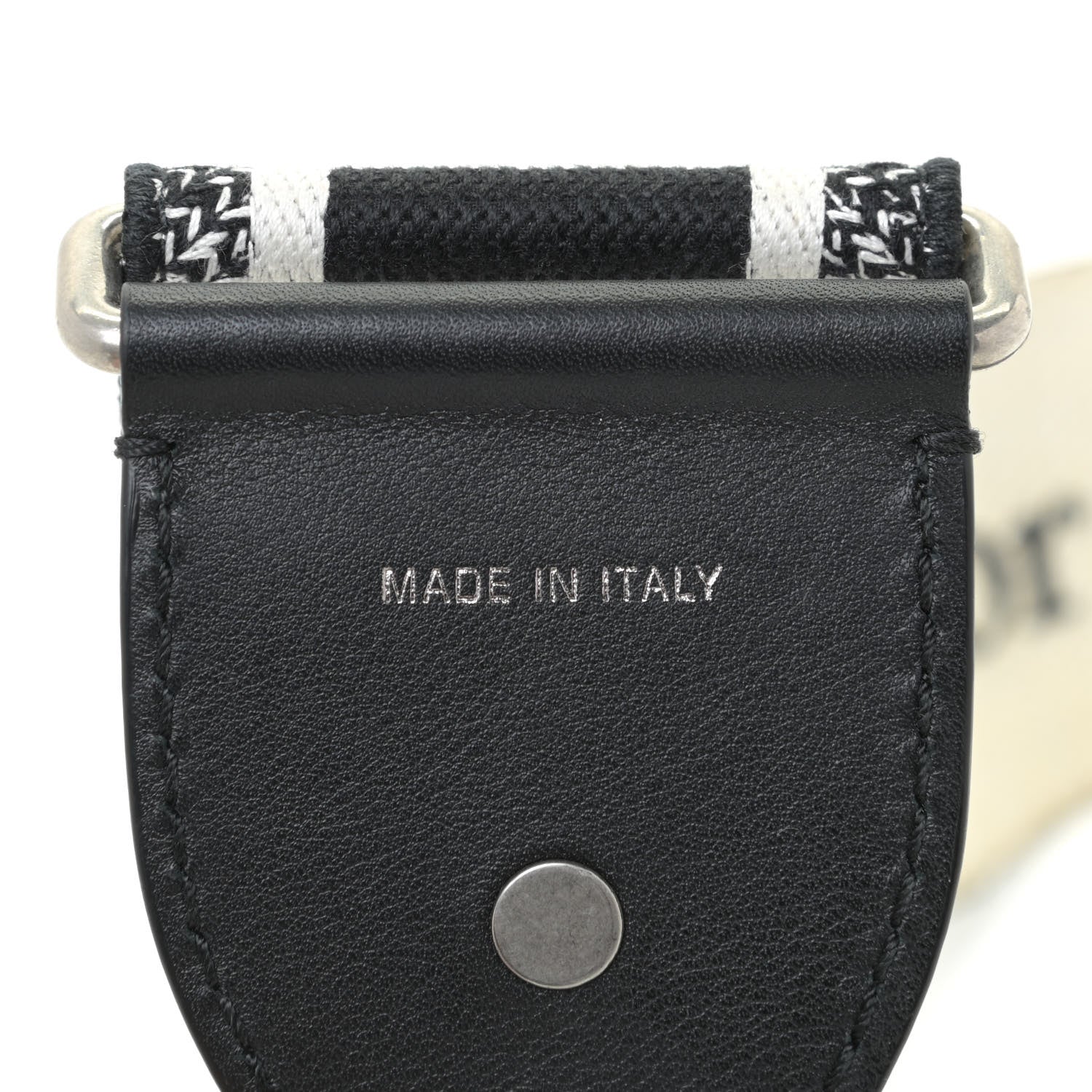 Christian Dior Canvas Embroidered Shoulder Strap Black White 5 of 6