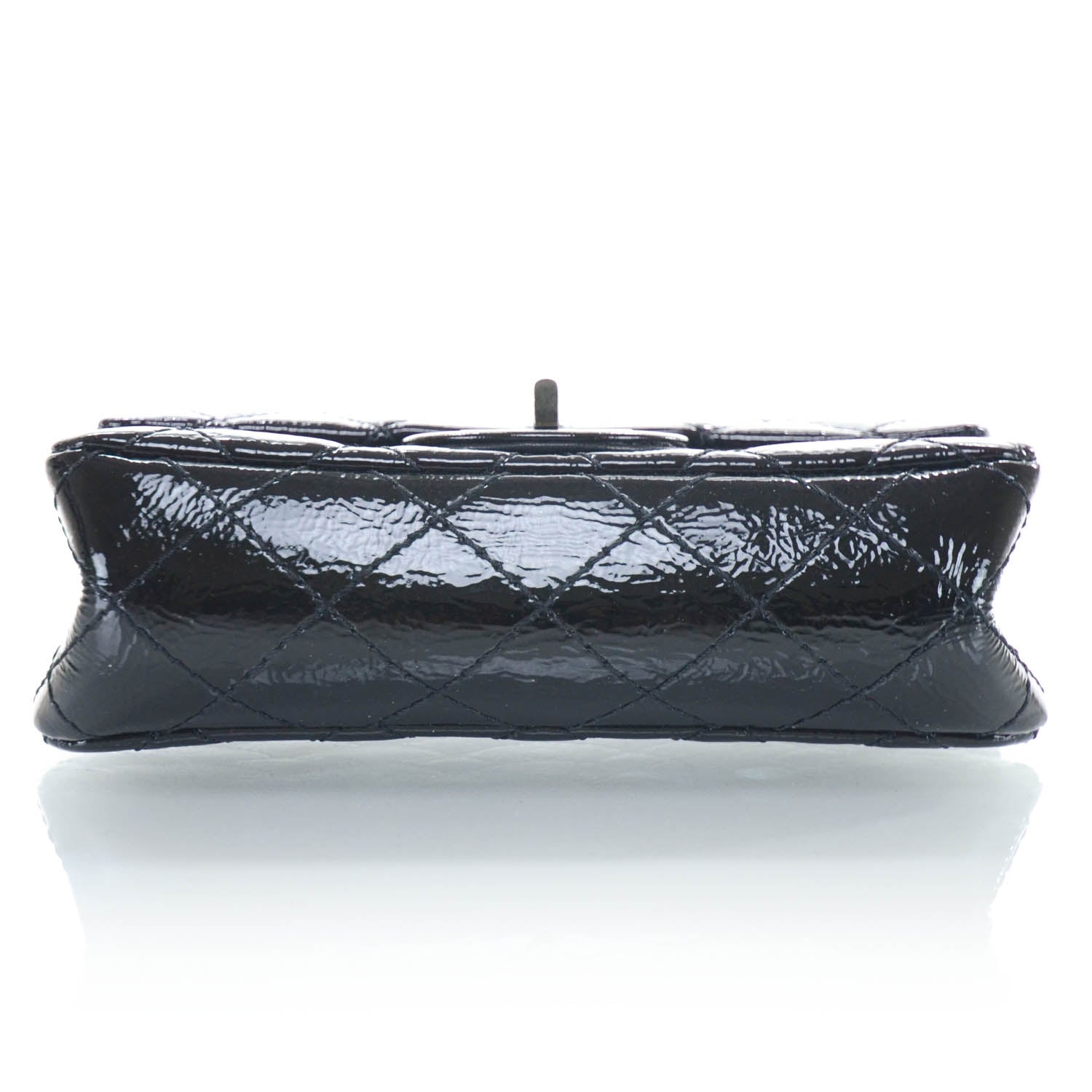 Chanel Patent Quilted Reissue Flap Clutch Bag Black 5 of 11