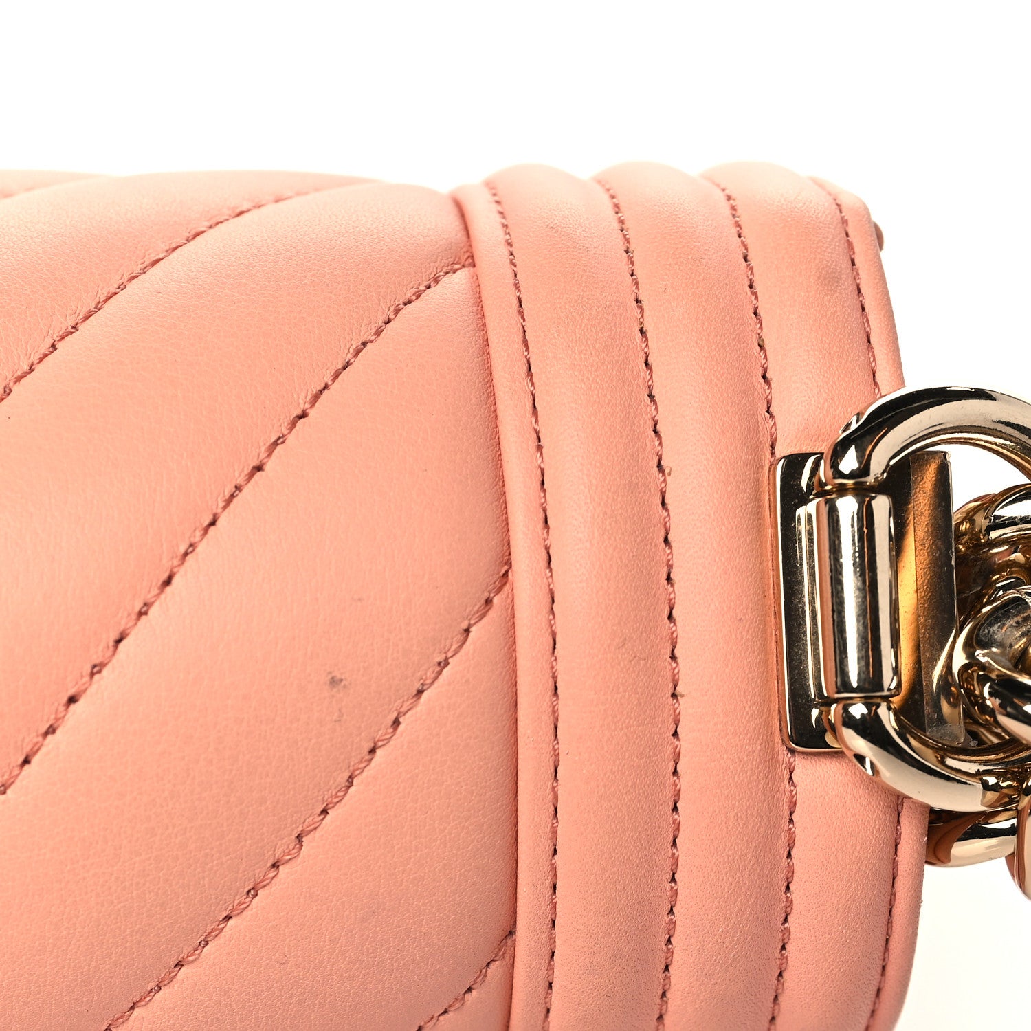 Chanel Calfskin Chevron Quilted Small Boy Flap Light Orange 11 of 12