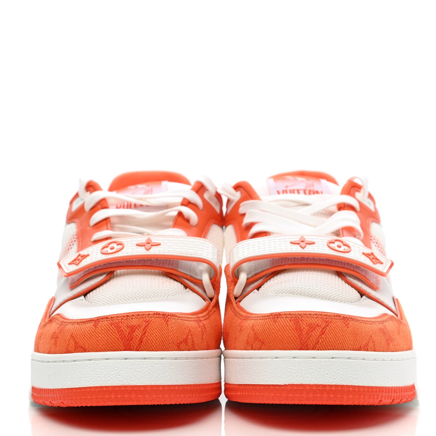 Louis Vuitton Monogram Denim Mens LV Trainer Sneakers 10 Orange 2 of 8
