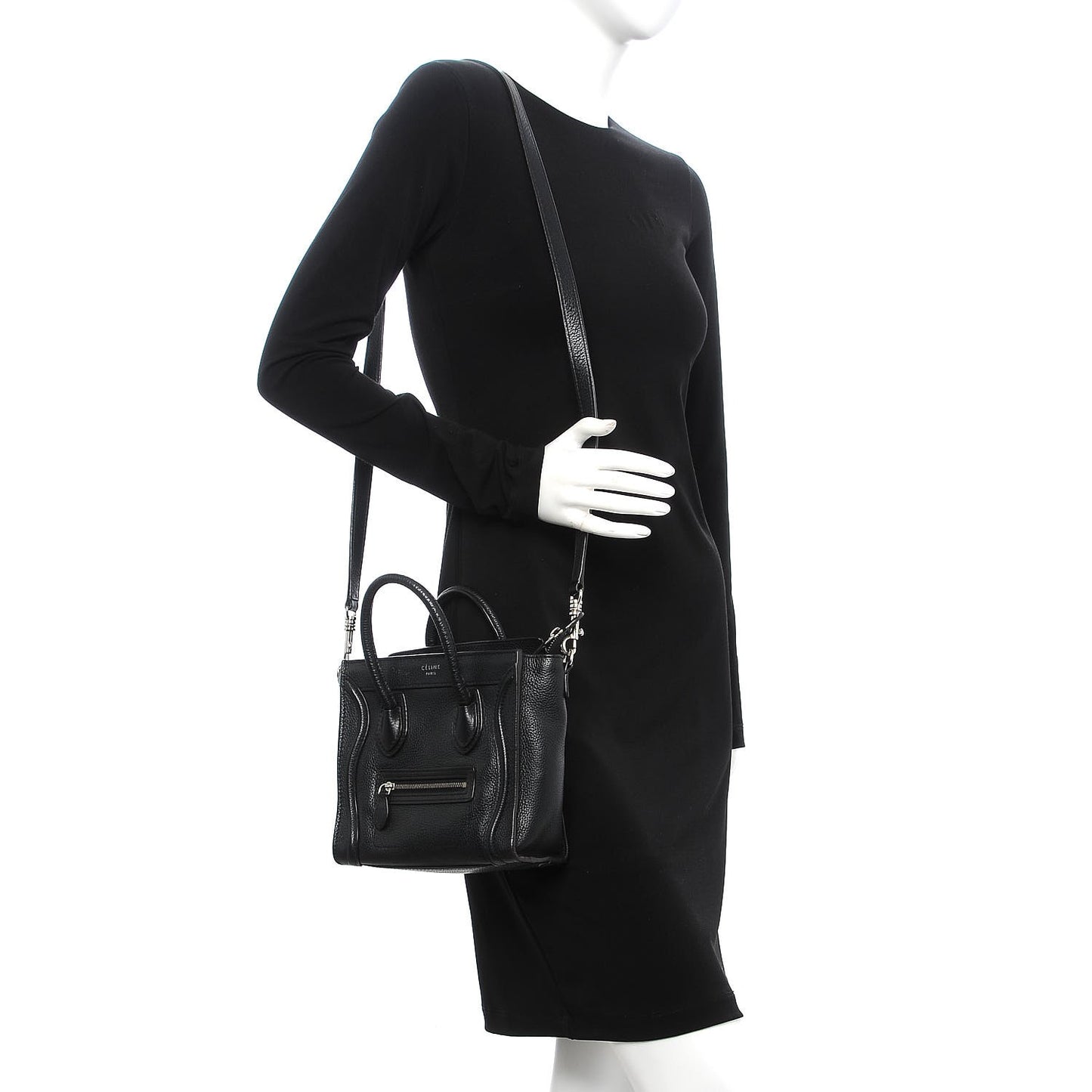 Drummed Calfskin Nano Luggage Black