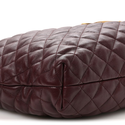 Saint Laurent Lambskin Quilted Maxi Icare Shopping Tote  Rouge Cabernet 18 of 20