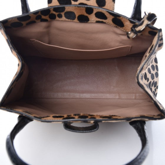 Alaia Calf Hair Leopard Print Alligator Tote Black 5 of 6
