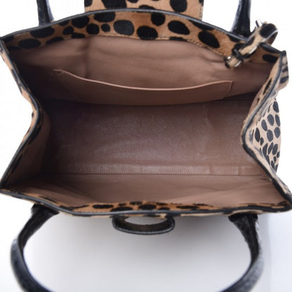 Alaia Calf Hair Leopard Print Alligator Tote Black 5 of 6