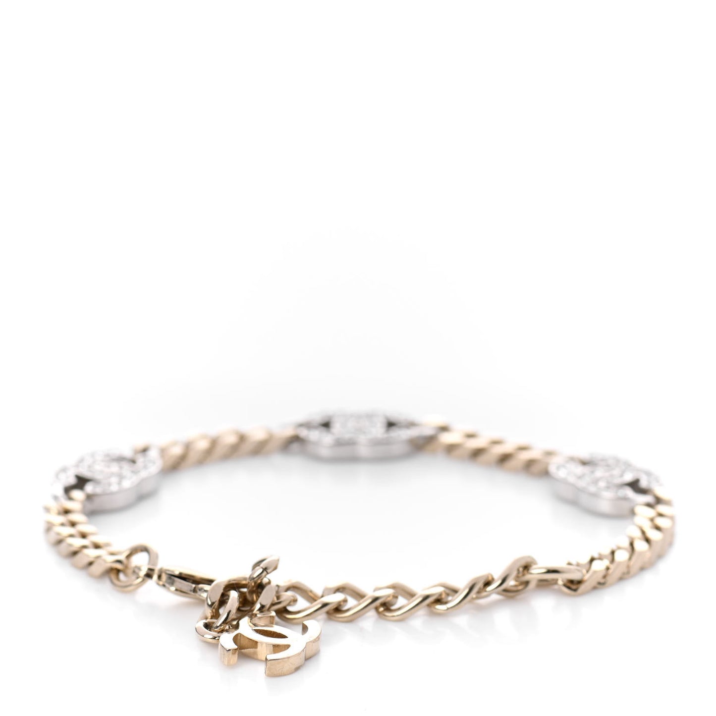 Crystal CC Chain Bracelet Gold Silver