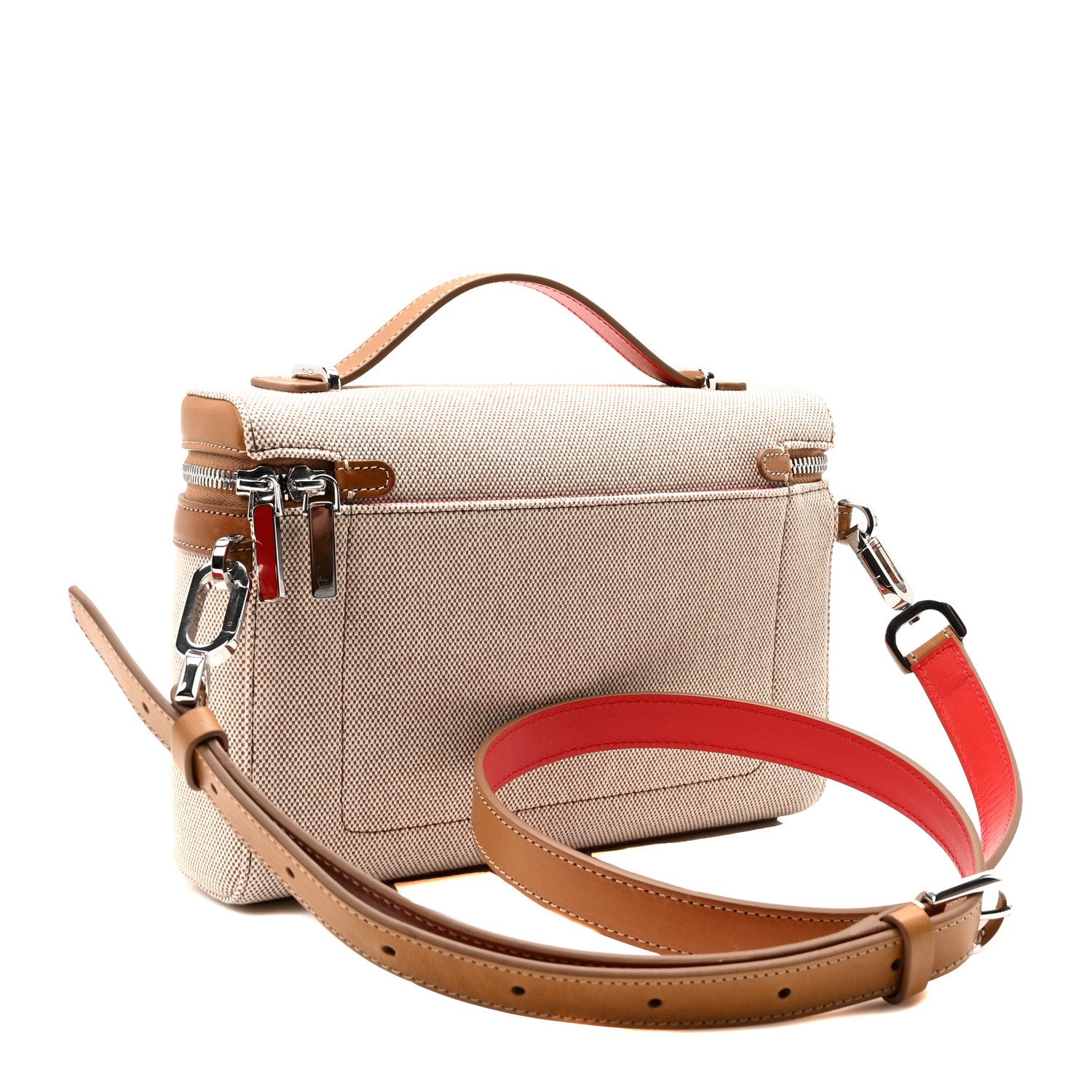 Christian Louboutin Granariso Canvas Calfskin Kypipouch Top Handle Messenger Bag Brownie Terra 3 of 9