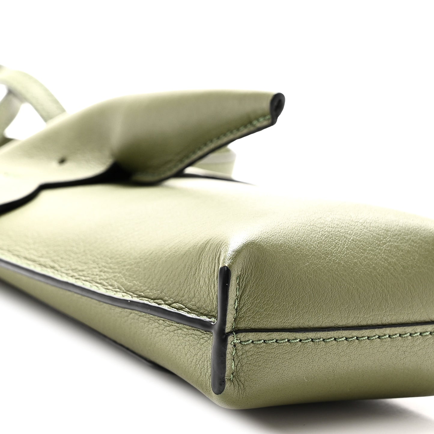 Calfskin Elephant Pouch Crossbody Bag Avocado