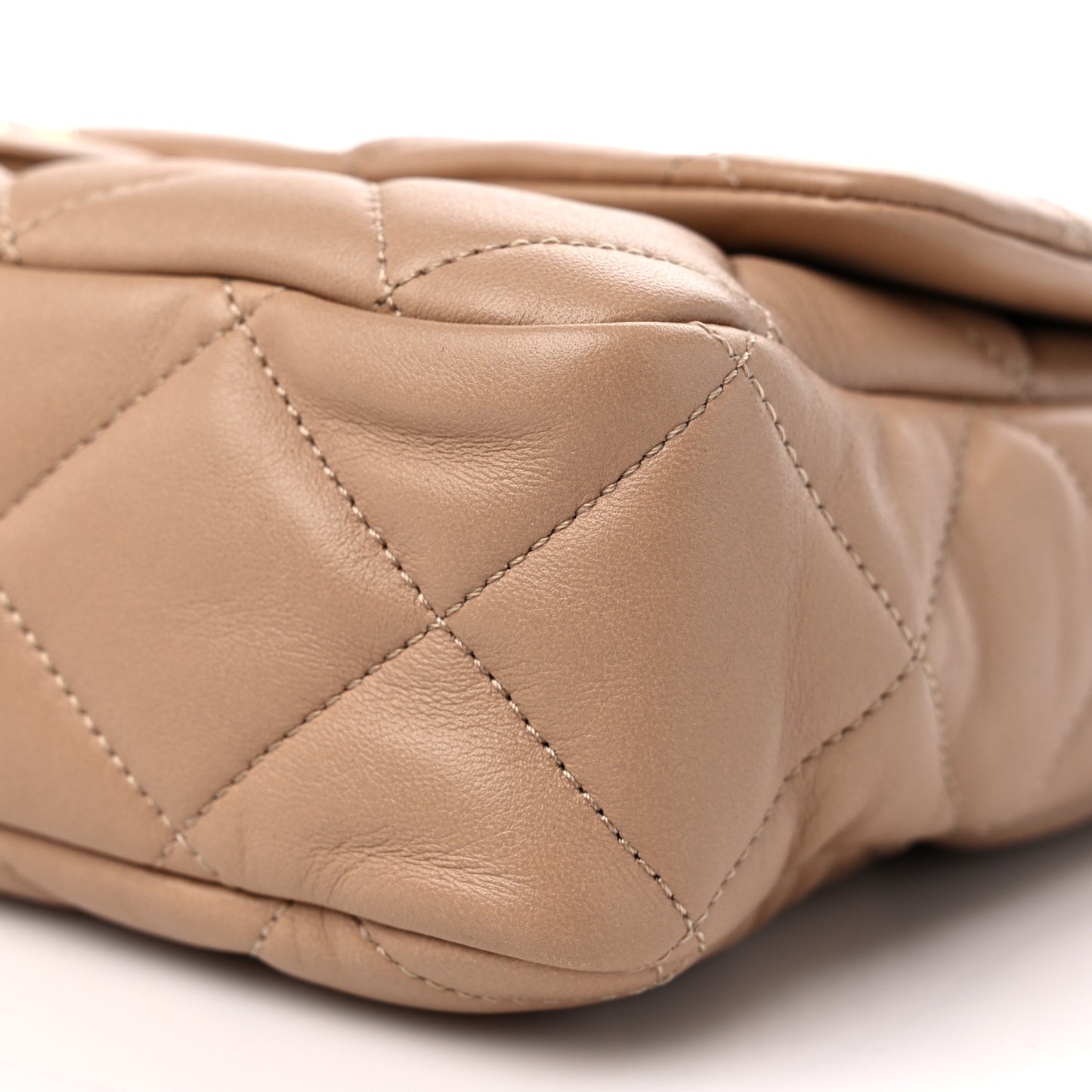 Lambskin Quilted Large CC Funky Town Flap Beige