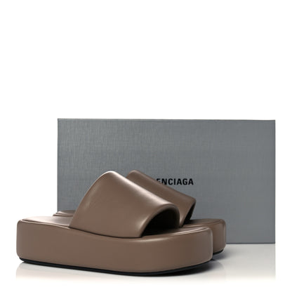 Balenciaga Smooth Nappa Logo Rise Platform Sandals 39 Beige White 8 of 8