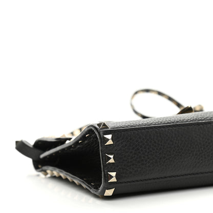 Valentino Garavani Pebbled Calfskin Medium Rockstud Flip Lock Crossbody Bag Black 11 of 12