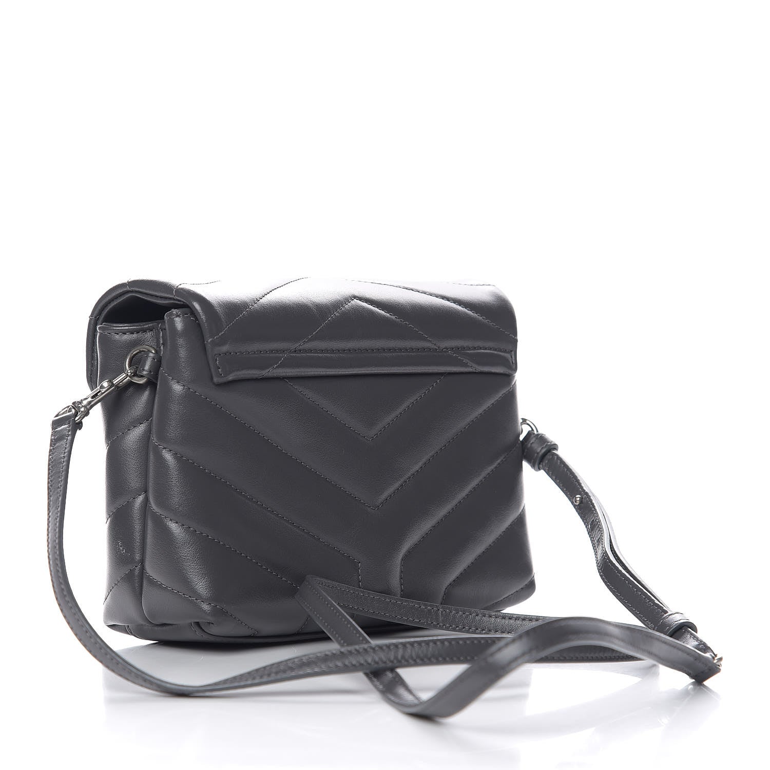 Saint Laurent Calfskin Y Quilted Monogram Toy Loulou Crossbody Bag Asphalt 2 of 11