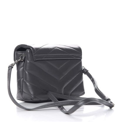 Saint Laurent Calfskin Y Quilted Monogram Toy Loulou Crossbody Bag Asphalt 2 of 11